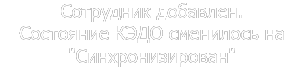 Сотрудник добавлен. Состояние КЭДО сменилось на "Синхронизирован" 