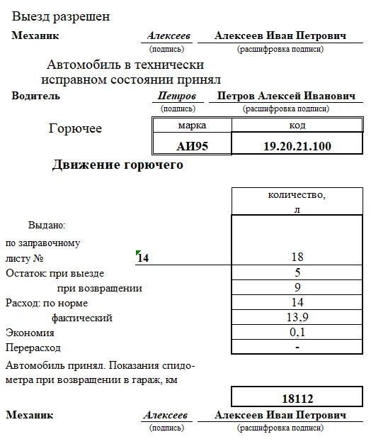 Разрешен выпуск транспортного средства