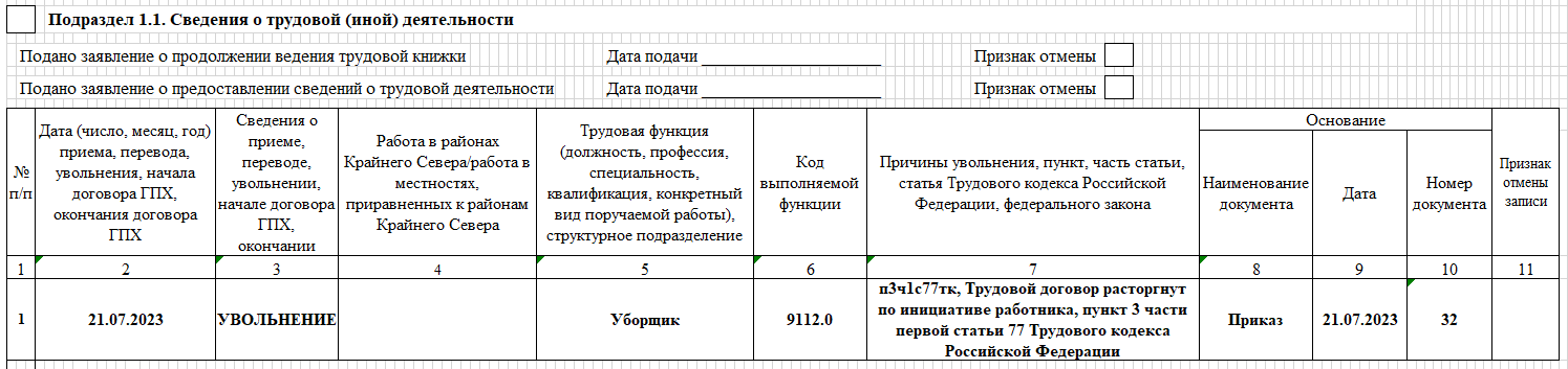 Как заполнить ЕФС-1 при увольнении работника фото №3
